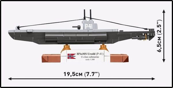 Produktbild: COBI Historical Collection 4861 - HNoMS Uredd (P-41) U-Class Submarine, WWII, Bausatz 1:300, 142 Klemmbausteine