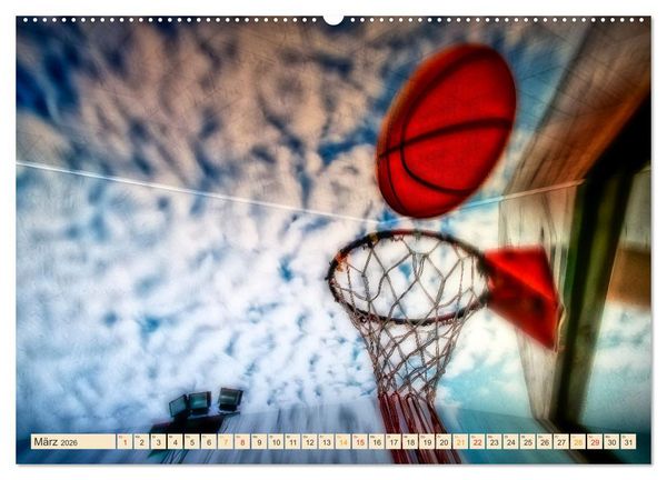 Produktbild: Basketball Liebe (hochwertiger Premium Wandkalender 2026 DIN A2 quer), Kunstdruck in Hochglanz