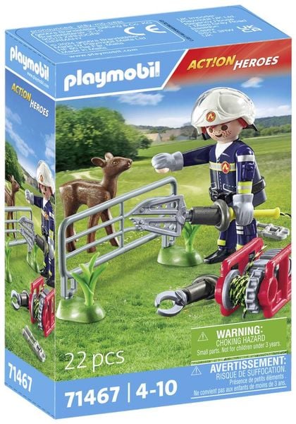 PLAYMOBIL 71467 - Action Heroes - Feuerwehr-Tierrettung