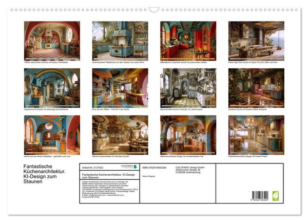 Produktbild: Fantastische K&uuml;chenarchitektur. KI-Design zum Staunen (Wandkalender 2026 DIN A2 quer), CALVENDO Monatskalender