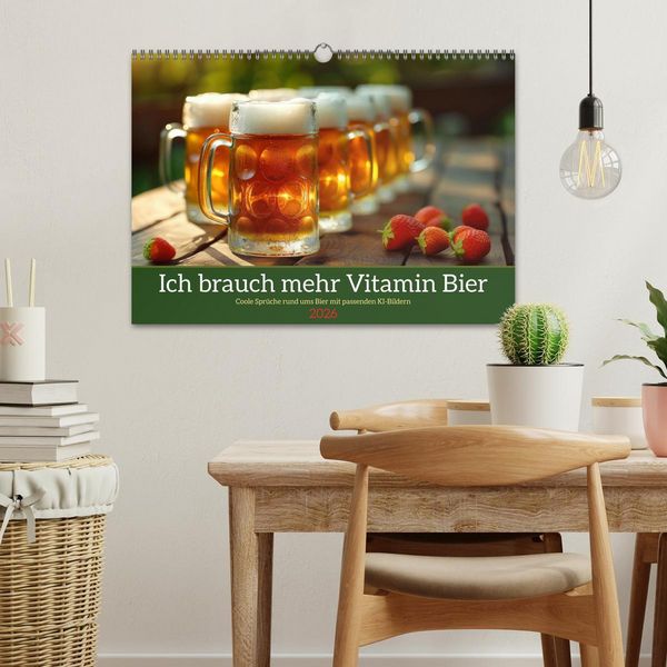 Produktbild: Ich brauch mehr Vitamin Bier (Wandkalender 2026 DIN A3 quer), CALVENDO Monatskalender