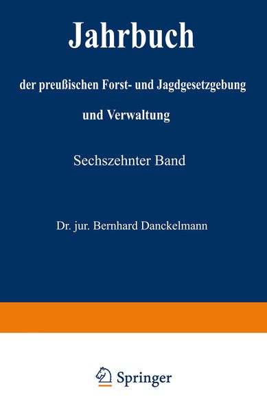 Produktbild: Jahrbuch der Preu&szlig;ischen Forst- und Jagdgesetzgebung und Verwaltung