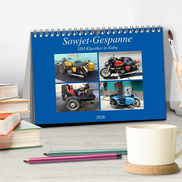 Produktbild: Sowjet-Gespanne - IZH Klassiker in Kuba (Tischkalender 2026 DIN A5 quer), CALVENDO Monatskalender