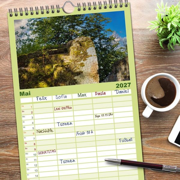 Produktbild: Familienplaner 2027 - Felsenburg Rotenhan mit 5 Spalten (Wandkalender, 21 x 45 cm) CALVENDO