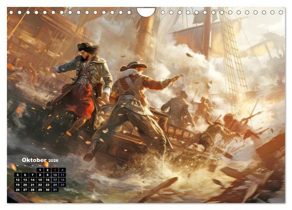 Produktbild: Piraten - Eine unsterbliche Faszination (Wandkalender 2026 DIN A4 quer), CALVENDO Monatskalender