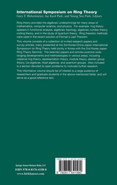 Produktbild: International Symposium on Ring Theory