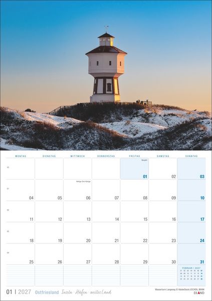 Produktbild: Ostfriesland Kalender 2027 - Inseln &middot; H&auml;fen &middot; weites Land