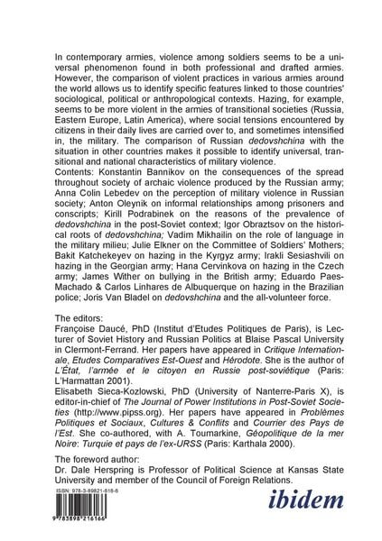 Produktbild: Dedovshchina in the Post-Soviet Military. Hazing of Russian Army Conscripts in a Comparative Perspective. With a foreword by Dale Herspring
