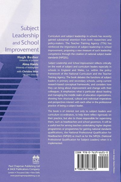 Produktbild: Subject Leadership and School Improvement