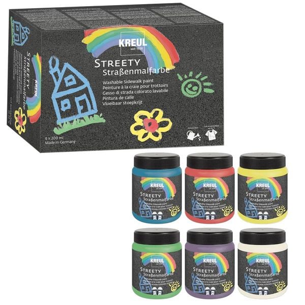 Produktbild: KREUL Streety Stra&szlig;enmalfarbe 6er Set 200 ml