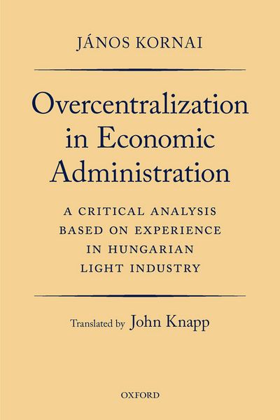 Produktbild: Overcentralization in Economic Administration