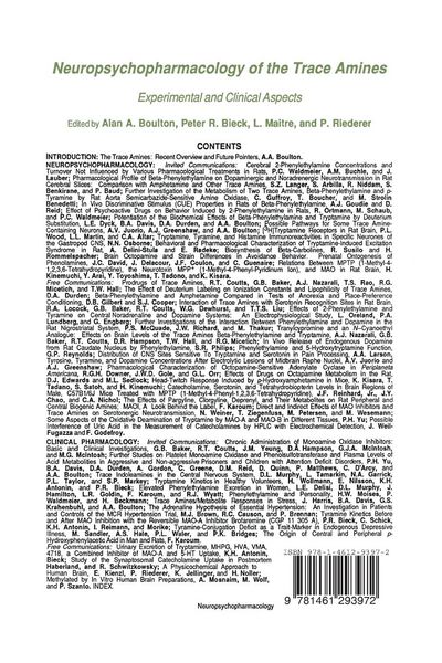Produktbild: Neuropsychopharmacology of the Trace Amines