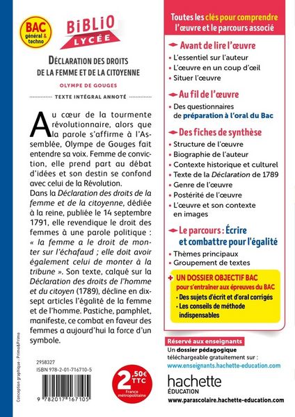 Produktbild: D&eacute;claration des droits de la femme et de la citoyenne