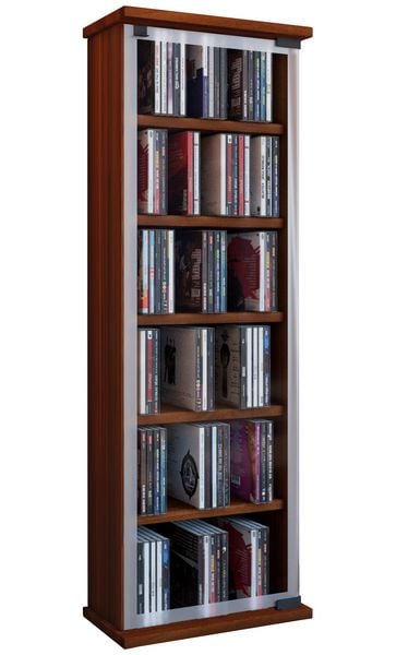 Produktbild: Holz CD DVD Stand Regal Schrank Classic Glast&uuml;r