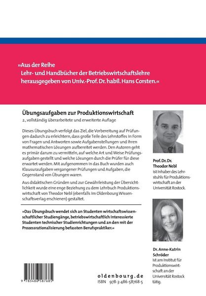 Produktbild: &Uuml;bungsaufgaben zur Produktionswirtschaft