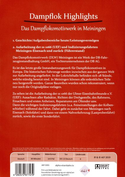 Produktbild: Dampflok Highlights - Das Dampflokomotiven-Werk (DLW) Meiningen