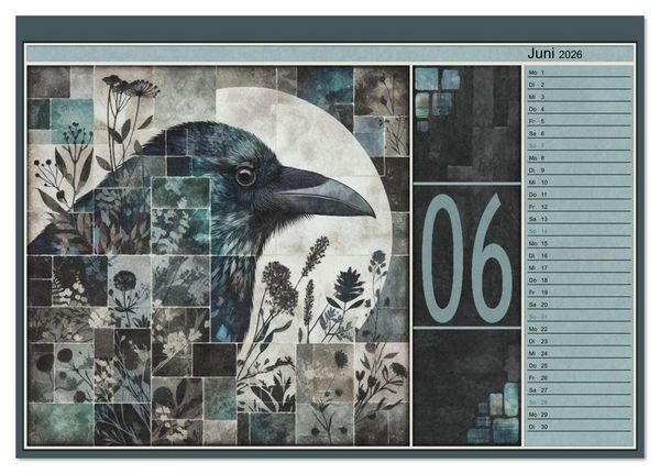 Produktbild: Kr&auml;hen. Verborgene Farbnuancen. Kunst. (Tischkalender 2026 DIN A5 quer), CALVENDO Monatskalender
