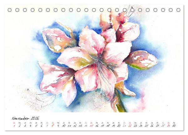 Produktbild: Blumen Bl&uuml;ten Aquarelle (Tischkalender 2026 DIN A5 quer), CALVENDO Monatskalender