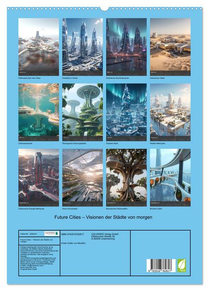 Produktbild: Future Cities &ndash; Visionen der St&auml;dte von morgen (hochwertiger Premium Wandkalender 2027 DIN A2 hoch), Kunstdruck in Hochglanz