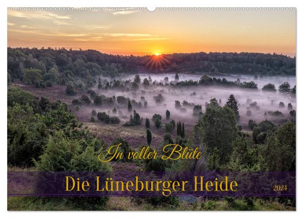Die Lüneburger Heide - In voller Blüte (Wandkalender 2024 DIN A2 quer), CALVENDO Monatskalender