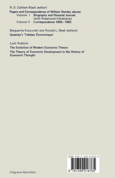 Produktbild: Studies in the History of Economic Theory before 1870