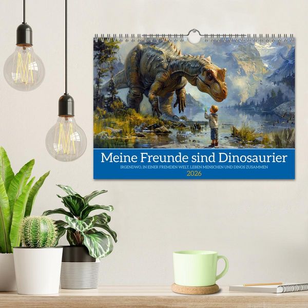 Produktbild: Meine Freunde sind Dinosaurier (Wandkalender 2026 DIN A4 quer), CALVENDO Monatskalender