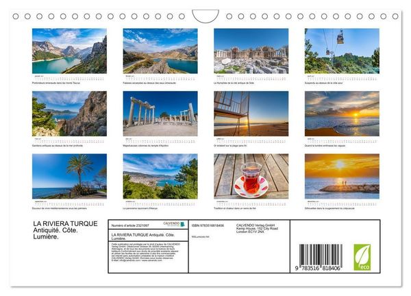 Produktbild: LA RIVIERA TURQUE Antiquit&eacute;. C&ocirc;te. Lumi&egrave;re. (Calendrier mural 2027 DIN A4 vertical), CALVENDO calendrier mensuel