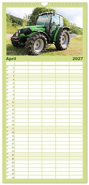Produktbild: Familienplaner 2027 - M&auml;nnerspielzeug Traktor Inspirationen mit 5 Spalten (Wandkalender, 21 x 45 cm) CALVENDO