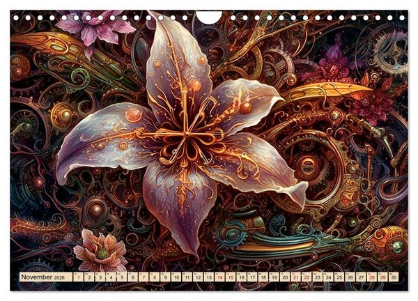 Produktbild: Floraler Steampunk (Wandkalender 2026 DIN A4 quer), CALVENDO Monatskalender