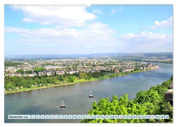 Produktbild: Koblenz - Festung Ehrenbreitstein und das Deutsche Eck (Wandkalender 2026 DIN A2 quer), CALVENDO Monatskalender