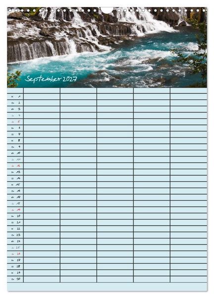 Produktbild: Island Familienplaner (Wandkalender 2027 DIN A3 hoch), CALVENDO Monatskalender