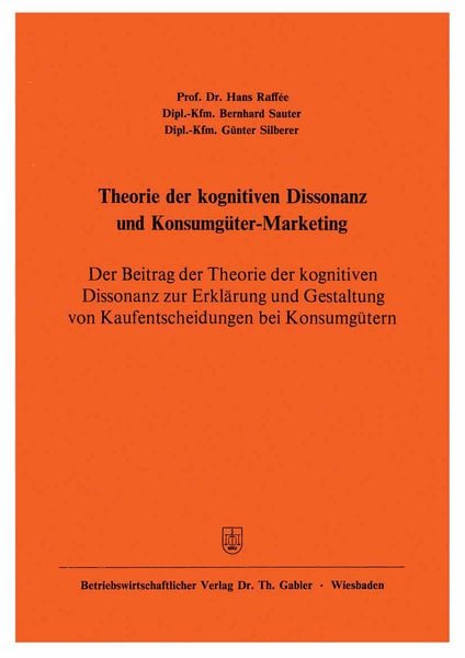 Produktbild: Theorie der kognitiven Dissonanz und Konsumg&uuml;ter-Marketing