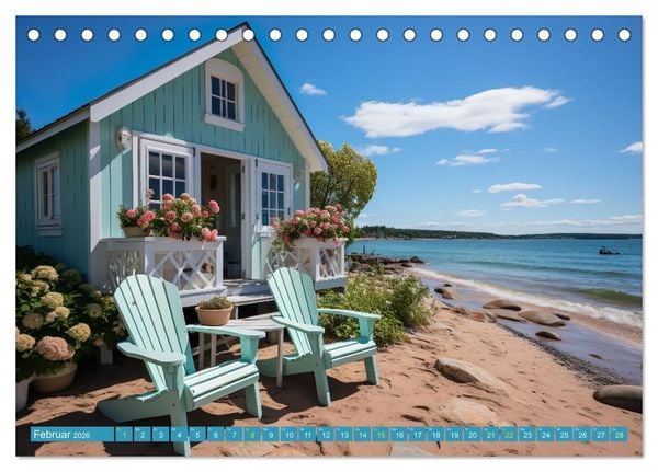 Produktbild: Wundersch&ouml;ne Strandh&auml;user (Tischkalender 2026 DIN A5 quer), CALVENDO Monatskalender