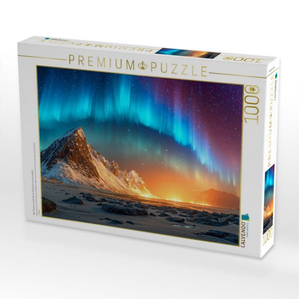 Produktbild: CALVENDO Puzzle Wo Himmel und Erde im Polarlicht verschmelzen | 1000 Teile Lege-Gr&ouml;&szlig;e 64x48cm Foto-Puzzle f&uuml;r gl&uuml;ckliche Stunden