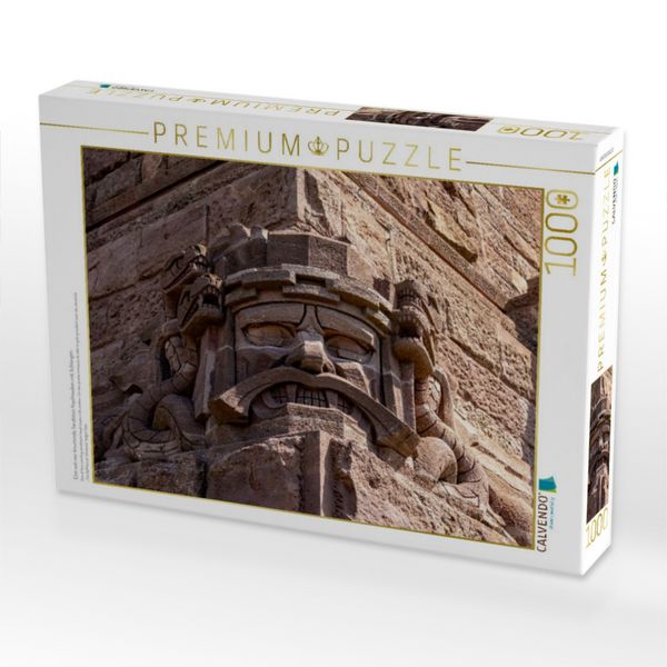Produktbild: CALVENDO Puzzle Eine von vier knurrende Sandstein Kopfmasken mit Schlangen | 1000 Teile Lege-Gr&ouml;&szlig;e 64x48cm Foto-Puzzle f&uuml;r gl&uuml;ckliche Stunden