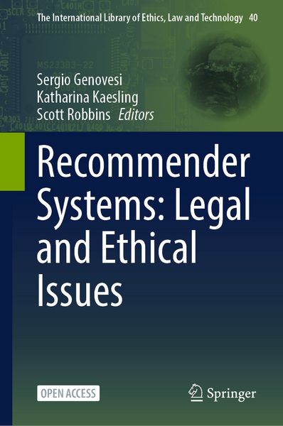 Produktbild: Recommender Systems: Legal and Ethical Issues