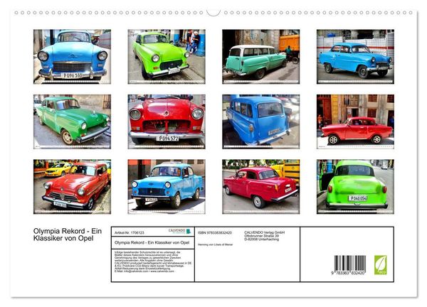 Produktbild: Olympia Rekord - Ein Klassiker von Opel (hochwertiger Premium Wandkalender 2025 DIN A2 quer), Kunstdruck in Hochglanz