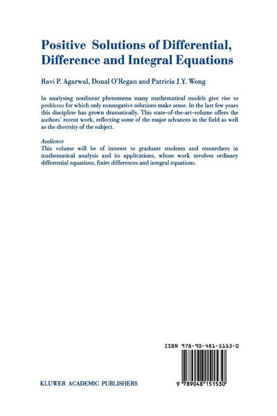 Produktbild: Positive Solutions of Differential, Difference and Integral Equations