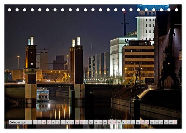Produktbild: Es wird Nacht in Duisburg (Tischkalender 2026 DIN A5 quer), CALVENDO Monatskalender
