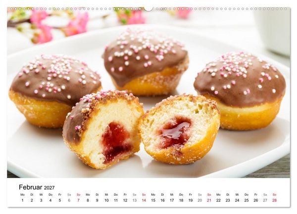 Produktbild: Kuchen, Kekse und Geb&auml;ck - s&uuml;&szlig; und lecker durch das Jahr (hochwertiger Premium Wandkalender 2027 DIN A2 quer), Kunstdruck in Hochglanz