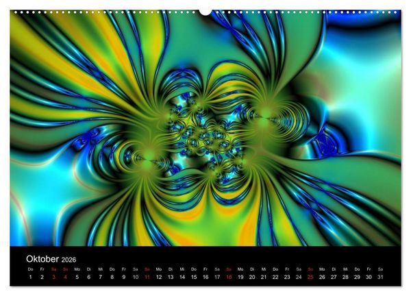 Produktbild: Fraktale Welten 2 (Wandkalender 2026 DIN A2 quer), CALVENDO Monatskalender