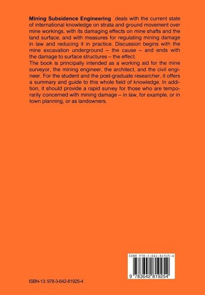 Produktbild: Mining Subsidence Engineering