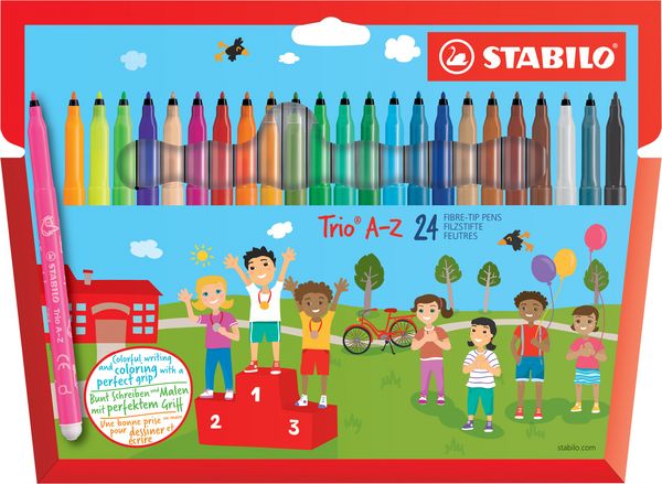 Produktbild: STABILO Filzstift -   Trio A-Z - 24er Pack - mit 24 verschiedenen Farben