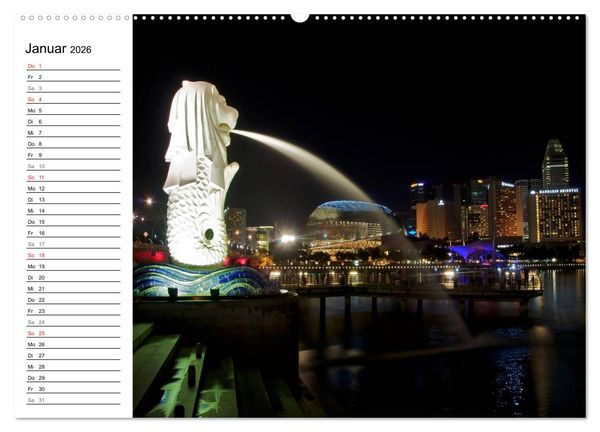 Produktbild: Singapur - Die Farben der Nacht (Wandkalender 2026 DIN A2 quer), CALVENDO Monatskalender