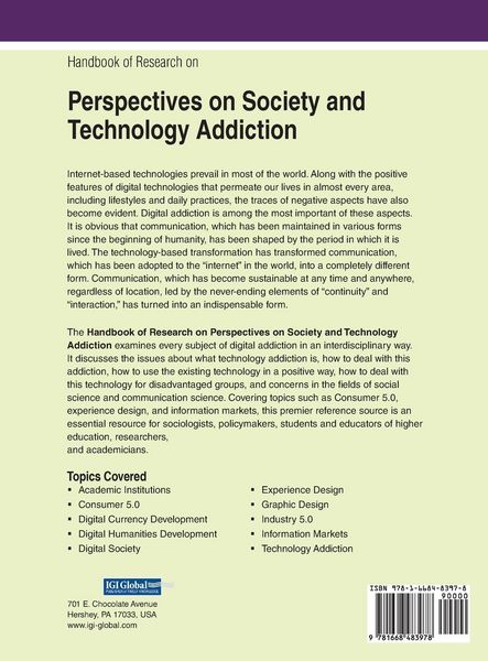 Produktbild: Handbook of Research on Perspectives on Society and Technology Addiction