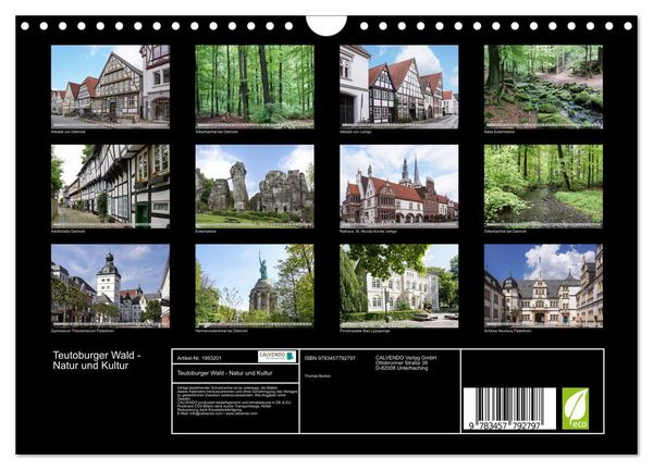Produktbild: Teutoburger Wald - Natur und Kultur (Wandkalender 2026 DIN A4 quer), CALVENDO Monatskalender