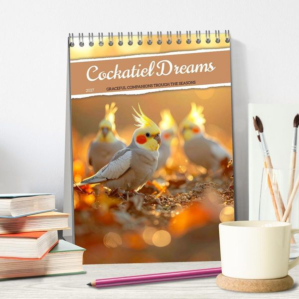 Produktbild: Cockatiel Dreams (Desk Calendar 2027 DIN A5 portrait), CALVENDO 12 Month DeskCalendar