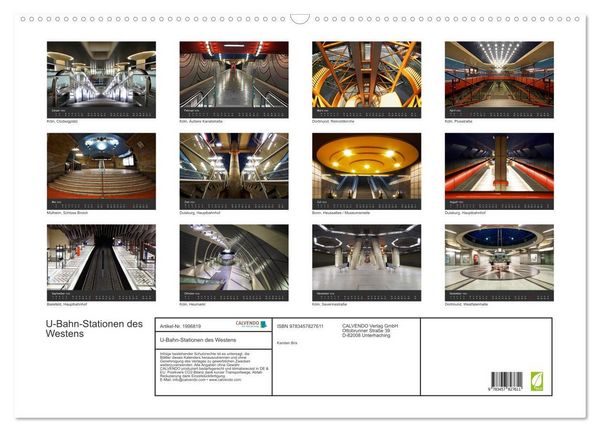 Produktbild: U-Bahn-Stationen des Westens (Wandkalender 2026 DIN A2 quer), CALVENDO Monatskalender