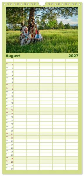 Produktbild: Familienplaner 2027 - Sioux Im Lande von Sitting Bull mit 5 Spalten (Wandkalender, 21 x 45 cm) CALVENDO