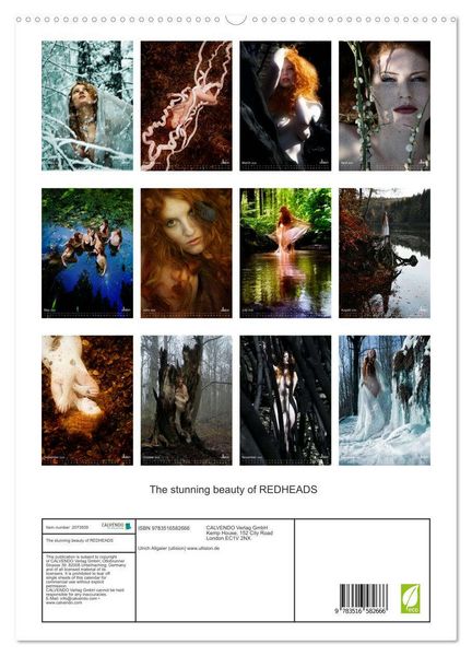 Produktbild: The stunning beauty of REDHEADS (High Quality Premium Wall Calendar 2026 DIN A2 portrait),CALVENDO 12 Month Wall Calendar